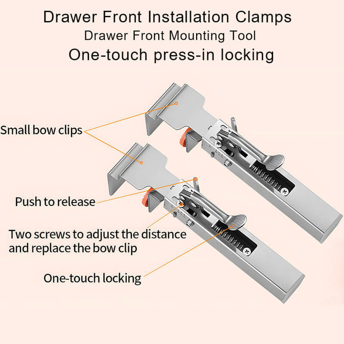 Levoite Drawer Front Installation Clamps Mounting Tool Drawer Face Clamp Drawer Front Panel Installation Clamp