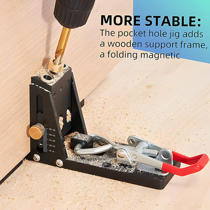 Levoite™ Pocket Hole Jig Kit System with Drill Bit and Accessories
