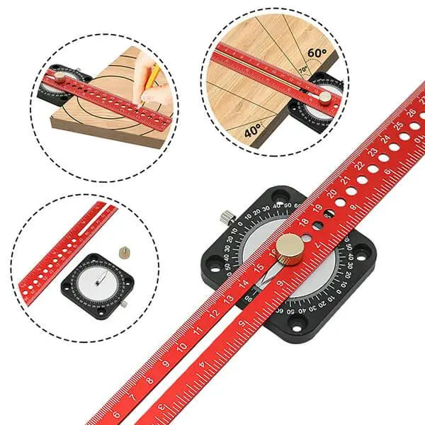 Levoite™ Compass Adjustable Angle T-Square Scriber Ruler levoite