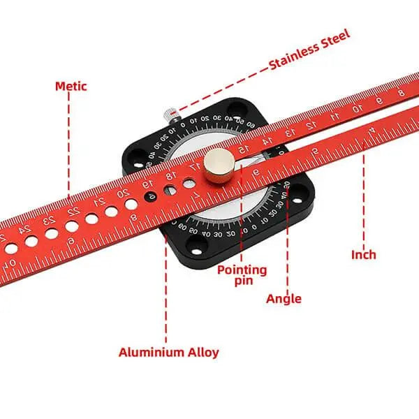 Levoite™ Compass Adjustable Angle T-Square Scriber Ruler levoite