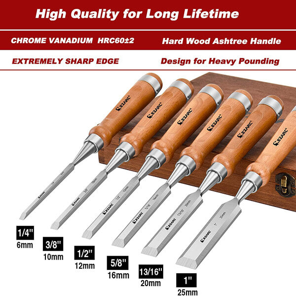 12pcs Professional Wood Carving Chisel Set Precision Carving Blades with  Comfortable Grip Woodworking Chisels Wood Chisel Kits for Woodworking DIY