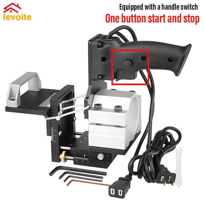 Levoite™ Router Mortising Jig Loose Tenon Joinery System Adjustable Trim Router Holder Bracket