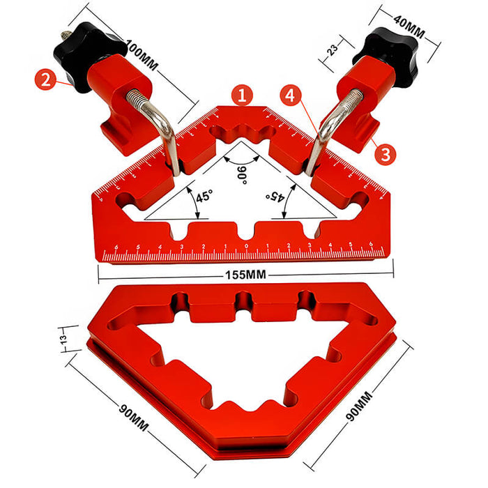 Levoite Woodworking Corner Clamp Clamping Square Positioning Assembly Squares