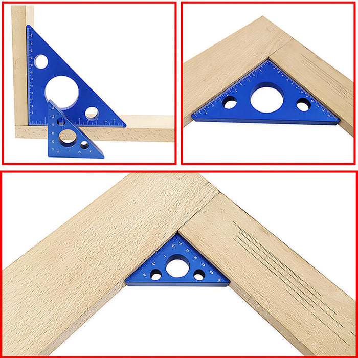 Levoite Carpenter's Square Right Angle Ruler 45 and 90 Degree Aluminum Alloy Triangle Ruler for Woodworking