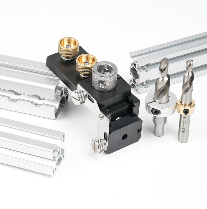 Levoite™ Aluminum Extrusion Profile Drill Guide and Tap Jig Access Hole Drill Jig