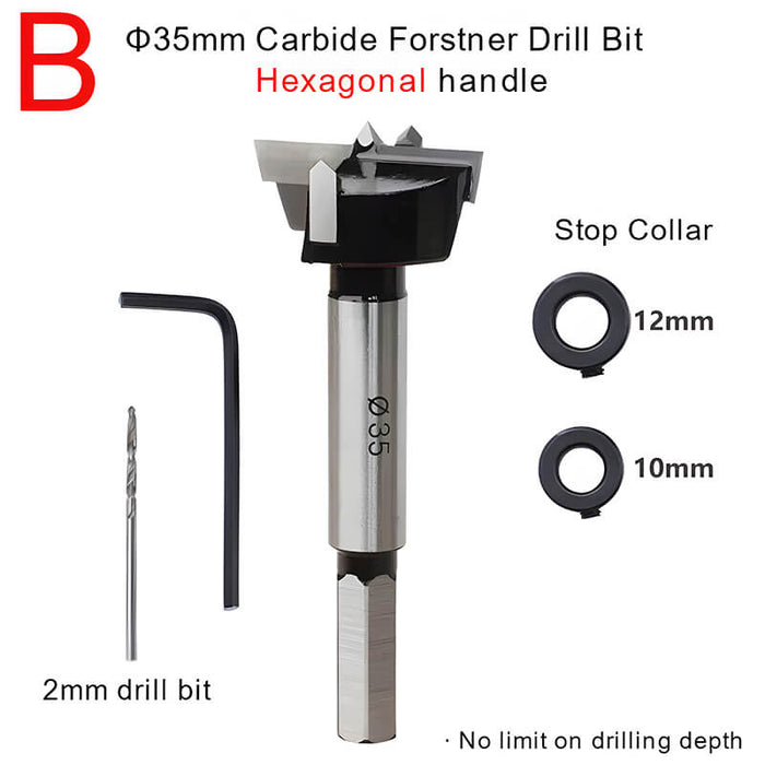 Levoite 35mm Diameter Carbide Forstner Drill Bit for Cabinet Hinges