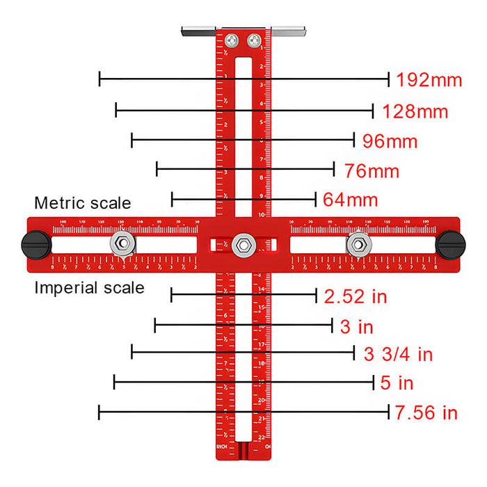 Levoite™ Cabinet Hardware Jig with Shim for on Recessed Panels