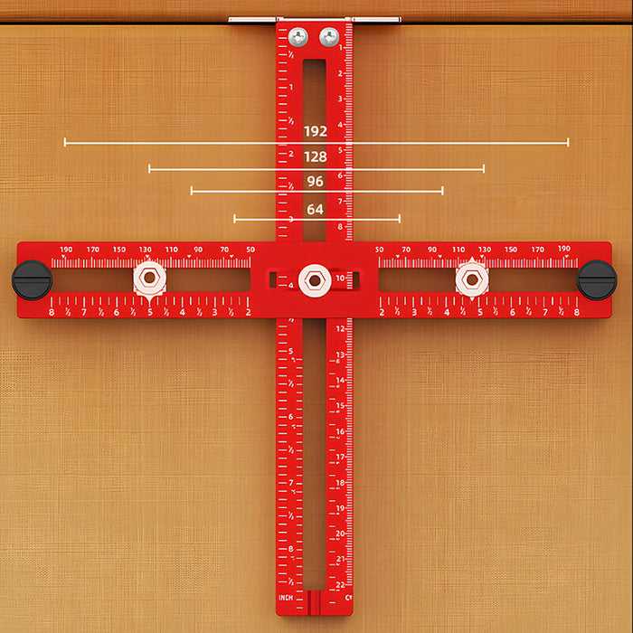 Levoite™ Cabinet Hardware Jig Template for Handle and Pull with Shim for on Recessed Panels for Shaker Drawers Front