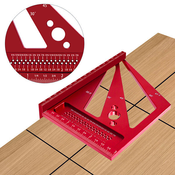 Levoite™ 3D Multi-Angle Square Protractor Miter Triangle Ruler With Marking Scriber Layout Tools