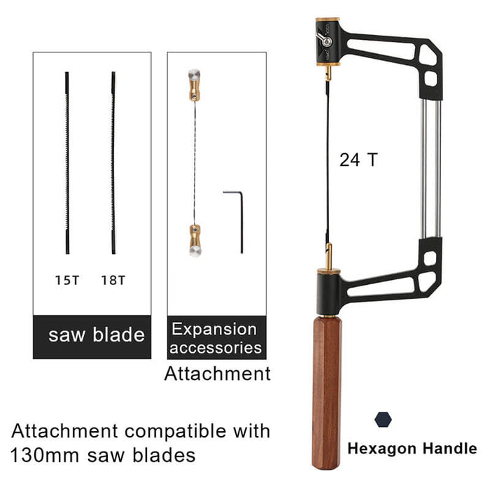 Levoite™ Coping Saw with 15T 18T 24T High Speed Steel Saw Blades
