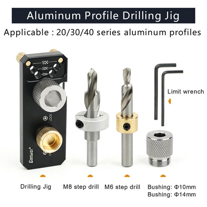 Levoite™ Aluminum Extrusion Profile Drilling Jig for 20/30/40 Series