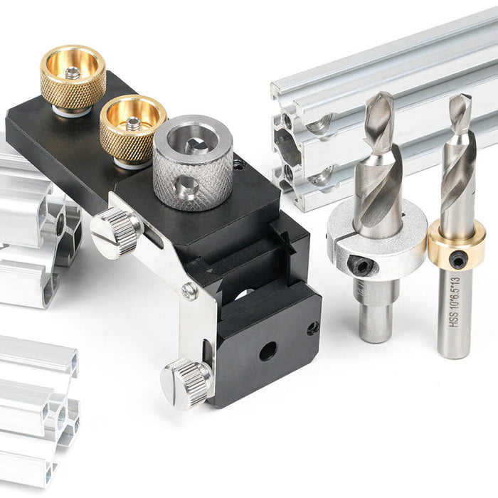 Levoite™ Aluminum Extrusion Profile Drill Guide and Tap Jig Access Hole Drill Jig