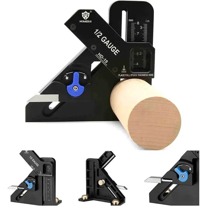 Woodworking Easy 1/2 Gauge 1/2 Finder Marking Measuring Tool Aluminum Alloy Precision Automatically Center Find