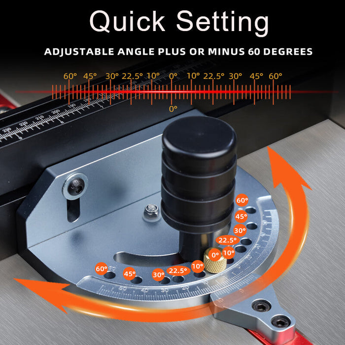 Precision Miter Gauge with Extended Fence for Table Saw
