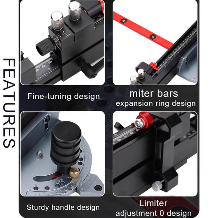 Precision Miter Gauge with Extended Fence for Table Saw