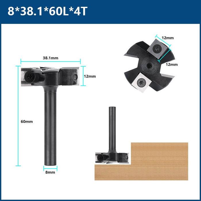 Levoite™ Flattening Router Bits - Carbide Insert 4-Flute Spoilboard Router Bits