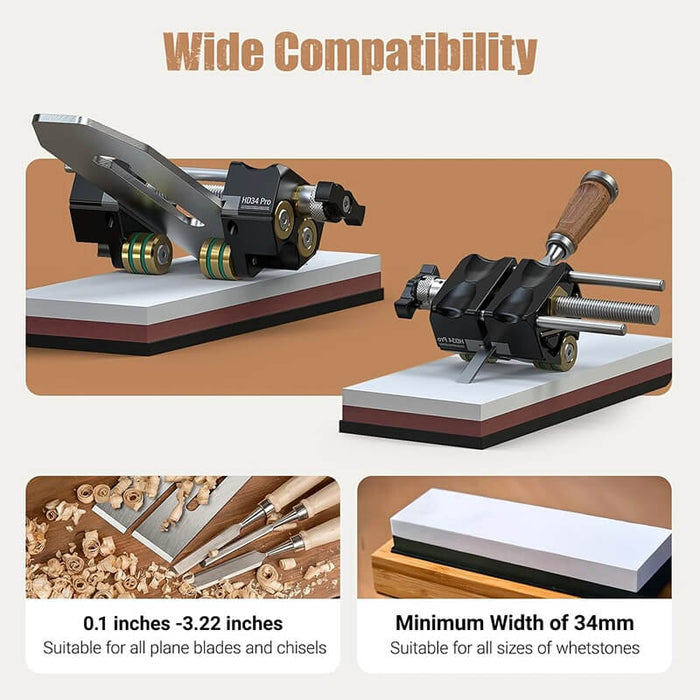 HONGDUI HD34 Pro Honing Guide Woodworking Sharpening System Guide Jig for Chisels And Planes