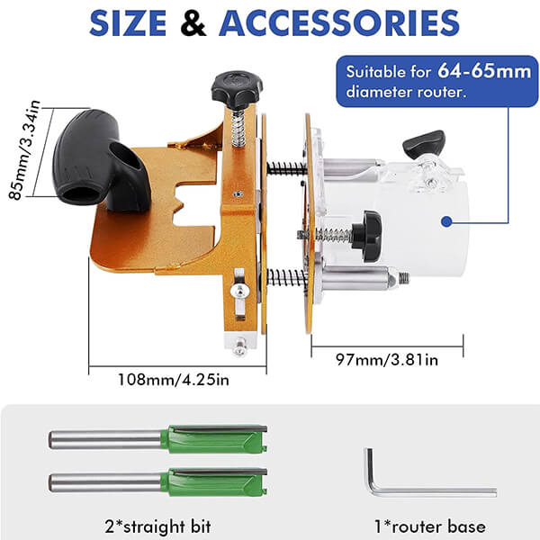 Levoite™ Router Mortising Jig (65mm Trimming Machine) Slotting Bracket Invisible Fasteners Punch Locator