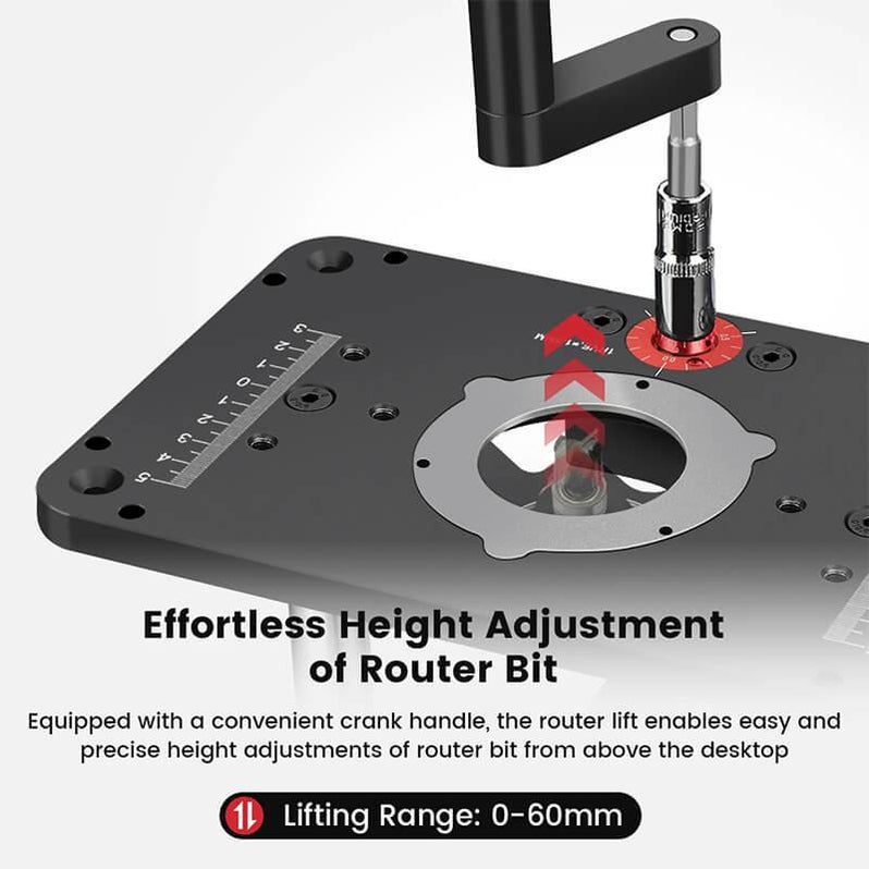 Precision Router Lift for Router Table Set Up Lift with Router Plate ...