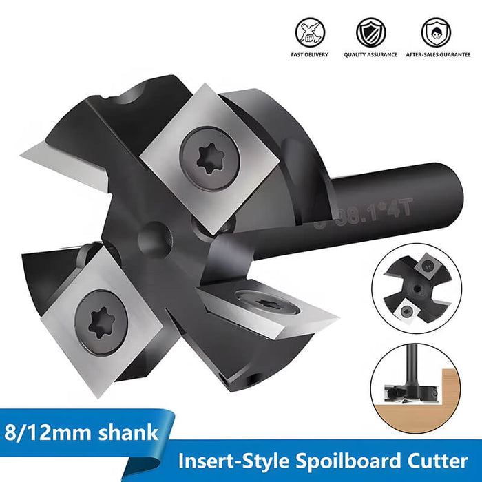 Levoite™ Flattening Router Bits - Carbide Insert 4-Flute Spoilboard Router Bits