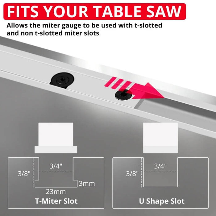 HONGDUI Precision Miter Gauge with Extended Fence HD-TB01/HD-MG21