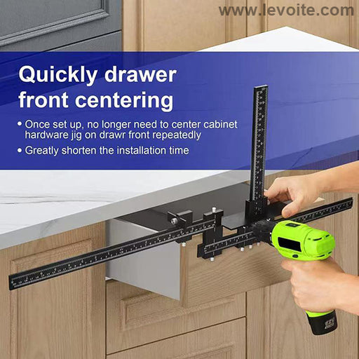 Levoite Cabinet Hardware Jig Adjustable Drill Guide for Accurate Installation of Door and Drawer Front Handles and Knobs