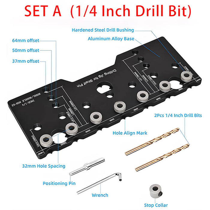 Levoite Shelf Pin Drilling Jig 1/4 and 5mm