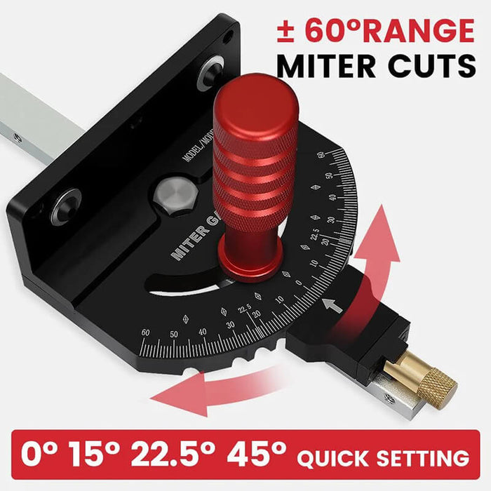 Levoite Precision Universal Miter Gauge System with Extended Miter Gauge Fence for Table Saw