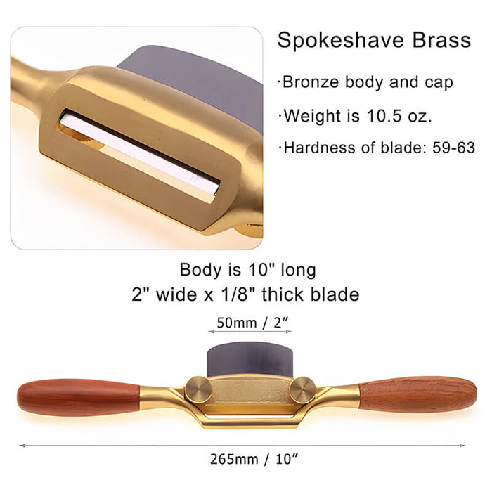 Luban® Spokeshave Brass - Rount Sole  & Flat Spokeshave