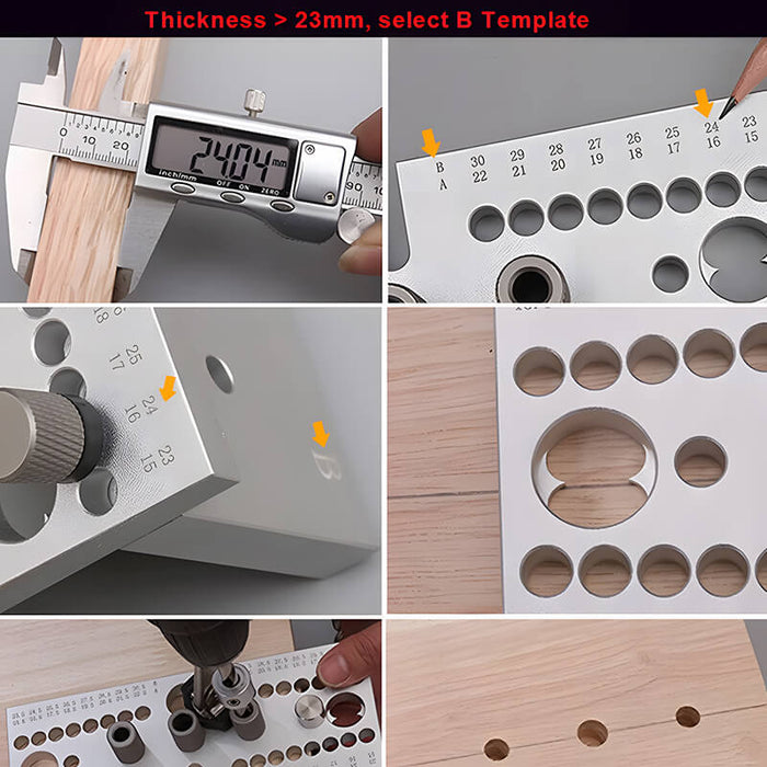 Wnew Precision 3 In 1 Dowelling Jig Kit Dowel Pin Joint Drill Guide for Furniture Connecting