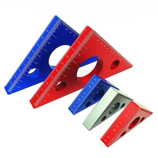 Levoite™ Aluminum Alloy Triangle Ruler 45/90 Degree Angle Ruler Woodworking Squares levoite