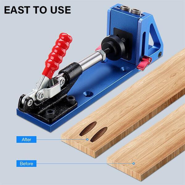 All In One Aluminum Pocket Hole Jig Kit 15 Degree Dowel Drill Joinery Kit  Oblique Hole Locator With 9mm Step Drill Bit Doweling Hole Puncher With  Buid