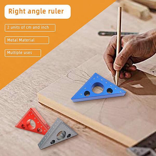 Levoite™ Aluminum Alloy Triangle Ruler 45/90 Degree Angle Ruler Woodworking Squares levoite