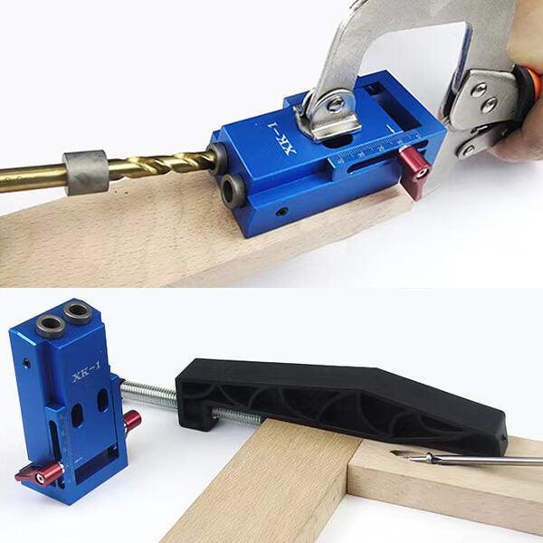 Pocket Hole Jig Kit, Upgraded Professional All-Metal Pocket Hole Screw Jig,  Angl
