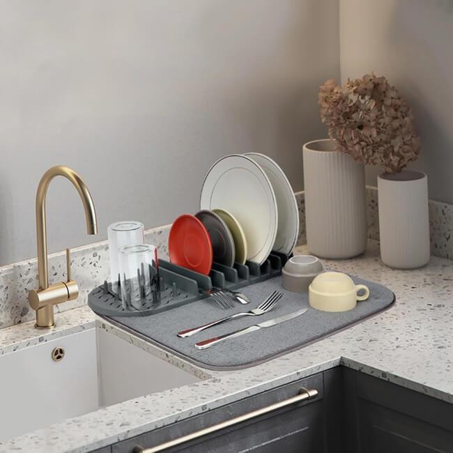 Dish Drying Rack and Mats For Kitchen Countertop levoite