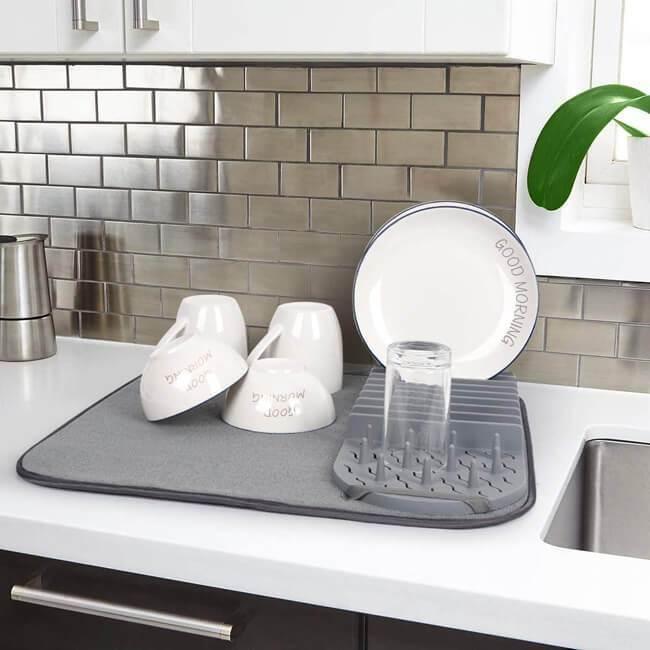 Dish Drying Rack and Mats For Kitchen Countertop levoite