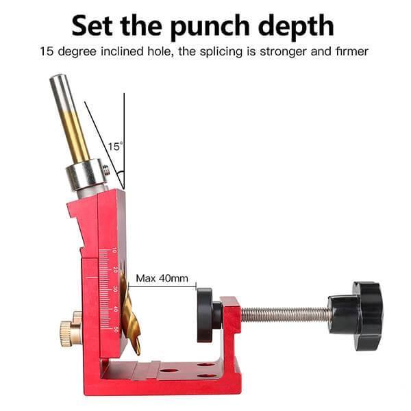 Levoite Pocket Hole Jig Kit Oblique Puncher Driller Guide levoite