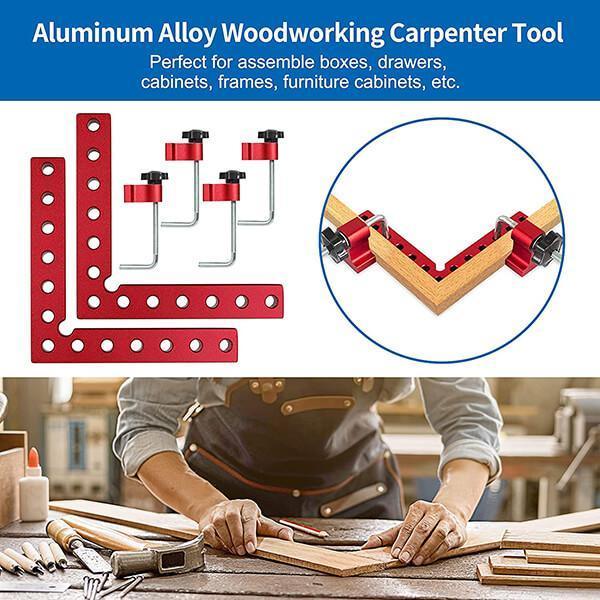 90 Degree Positioning Squares Right Angle Clamps 5.5 Aluminum Alloy  Woodworking Carpenter Corner Clamping Tool for Picture Frame Box Cabinets  Drawers