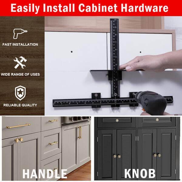Levoite™ The Original Cabinet Hardware Jig Adjustable Template for Installation of Handles and Knobs on Doors and Drawer Fronts levoite