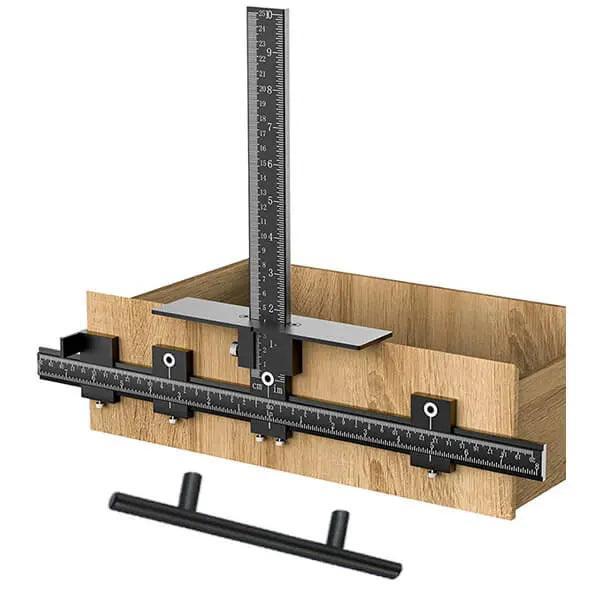 Kabinet Hardware Jig, Upgraded Aluminium Houtbewerking Boren Positionering Sjabloon Gids Tool Punch Locator voor Installatie van Deuren Knop Lade Handvat Trekt Kabinet Hardware Jig, Upgraded Aluminium Houtbewerking Boren Positionering Sjabloon Gids Tool Punch Locator voor Installatie van Deuren Knop Lade Handvat Trekt